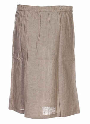 Jupe mi-longue taille élastique beige COLEEN BOW femme