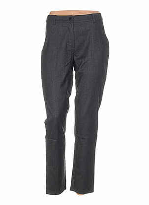 Pantalon droit fermeture zippée sous rabat boutonné taille normale gris COLEEN BOW femme