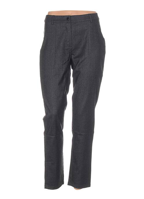 Pantalon droit fermeture zippée sous rabat boutonné taille normale gris COLEEN BOW femme