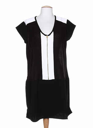 Robe mi-longue manches courtes manches courtes noir COLEEN BOW femme