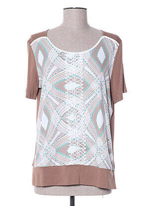 T-shirt imprimé fantaisie manches courtes marron DIANE LAURY femme