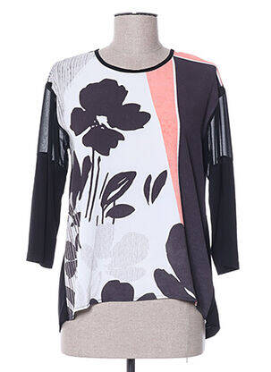 Blouse imprimé fleurs manches 3/4 noir DIANE LAURY femme
