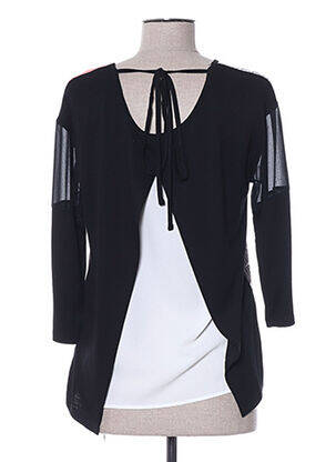 Blouse imprimé fleurs manches 3/4 noir DIANE LAURY femme
