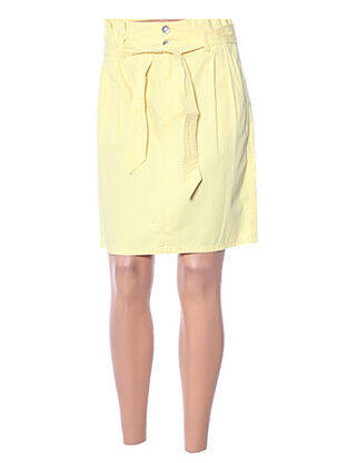 Jupe mi-longue taille à pinces jaune C'EST BEAU LA VIE femme