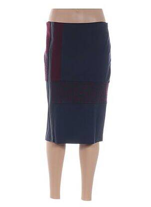 Jupe mi-longue stretch bleu DIANE LAURY femme