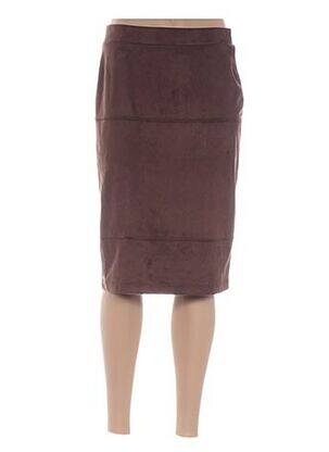 Jupe mi-longue coupe droite marron DIANE LAURY femme