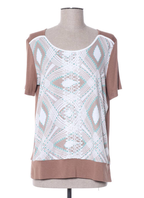 T-shirt imprimé fantaisie manches courtes marron DIANE LAURY femme