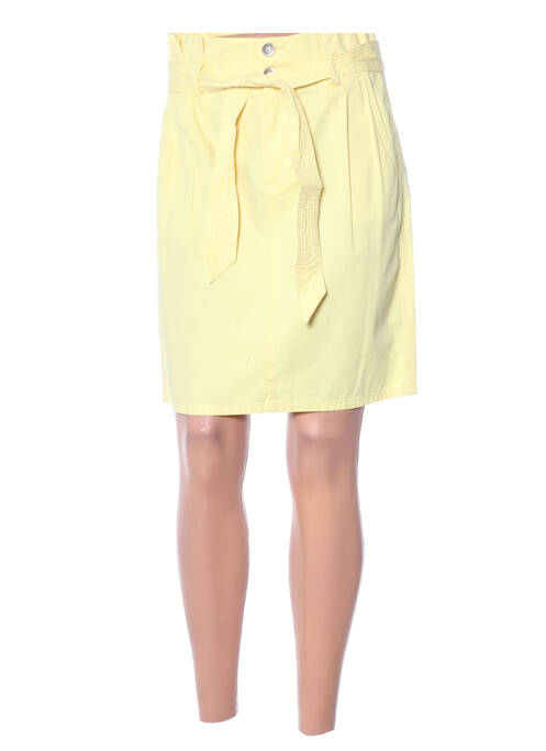 Jupe mi-longue taille à pinces jaune C'EST BEAU LA VIE femme