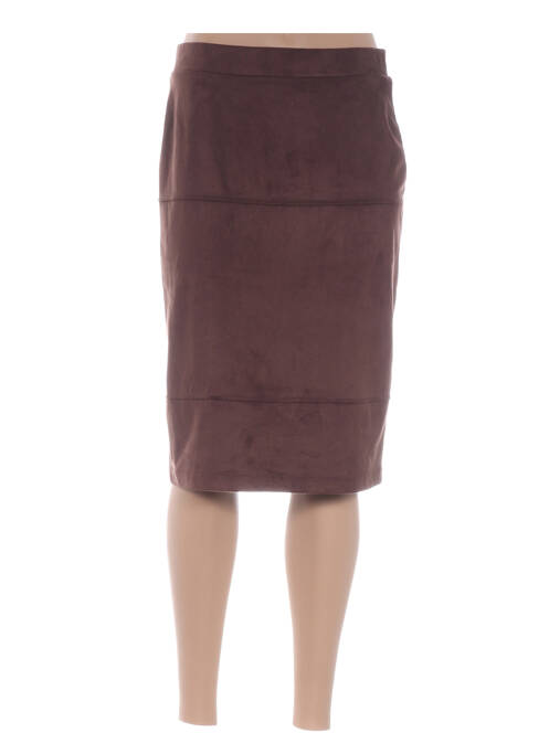 Jupe mi-longue coupe droite marron DIANE LAURY femme