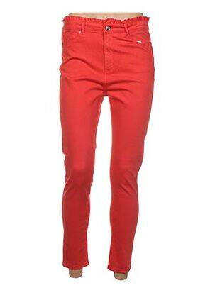 Pantalon 7/8 taille haute taille haute rouge C'EST BEAU LA VIE femme