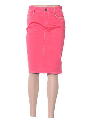 Jupe mi-longue coupe droite rose DIANE LAURY femme