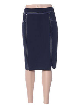 Jupe mi-longue coupe droite bleu DIANE LAURY femme