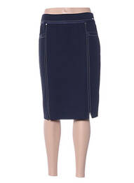 Jupe mi-longue coupe droite bleu DIANE LAURY femme