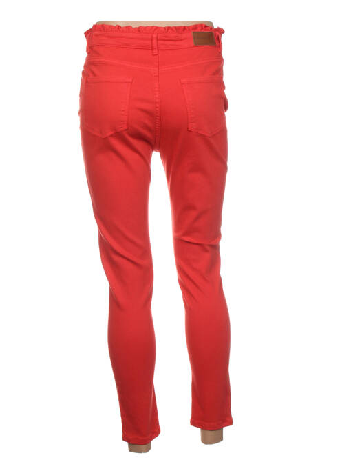 Pantalon 7/8 taille haute taille haute rouge C'EST BEAU LA VIE femme
