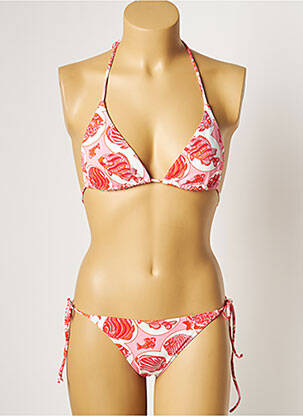 Maillot de bain 2 pièces stretch haut triangles rose MANUEL CANOVAS femme