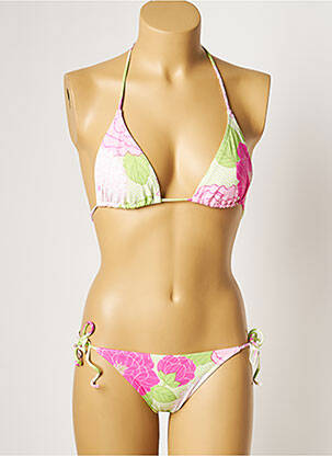 Maillot de bain 2 pièces stretch haut triangles vert MANUEL CANOVAS femme