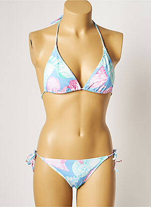 Maillot de bain 2 pièces stretch haut triangles bleu MANUEL CANOVAS femme