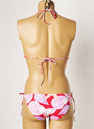 Maillot de bain 2 pièces stretch haut triangles rouge MANUEL CANOVAS femme