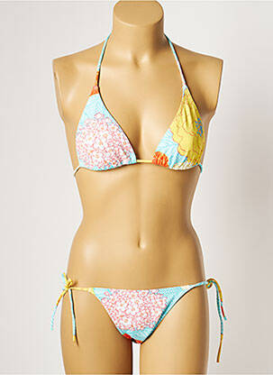 Maillot de bain 2 pièces stretch haut triangles bleu MANUEL CANOVAS femme