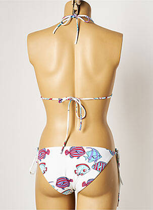 Maillot de bain 2 pièces stretch haut triangles blanc MANUEL CANOVAS femme
