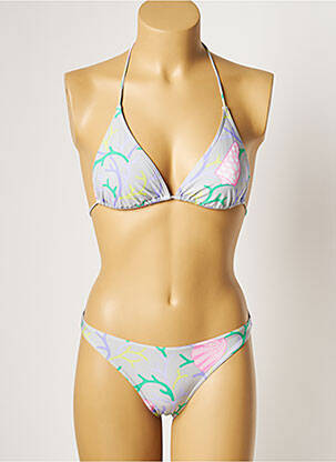 Maillot de bain 2 pièces stretch haut triangles gris MANUEL CANOVAS femme