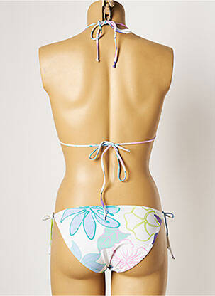 Maillot de bain 2 pièces stretch haut triangles blanc MANUEL CANOVAS femme