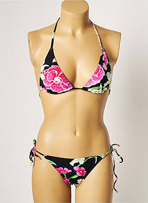 Maillot de bain 2 pièces stretch haut triangles noir MANUEL CANOVAS femme