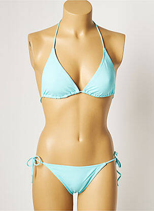 Maillot de bain 2 pièces stretch haut triangles bleu MANUEL CANOVAS femme