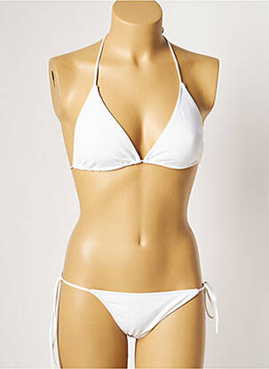 Maillot de bain 2 pièces stretch haut triangles blanc MANUEL CANOVAS femme