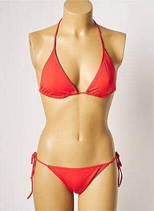 Maillot de bain 2 pièces stretch haut triangles orange MANUEL CANOVAS femme