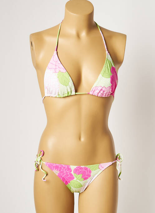 Maillot de bain 2 pièces stretch haut triangles vert MANUEL CANOVAS femme