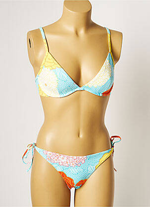 Maillot de bain 2 pièces stretch haut triangles bleu MANUEL CANOVAS femme