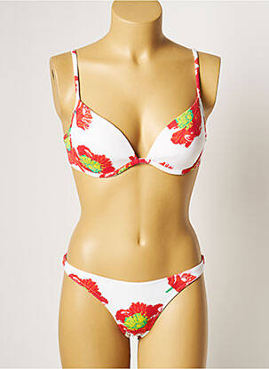 Maillot de bain 2 pièces stretch haut soutien-gorge moulé blanc MANUEL CANOVAS femme