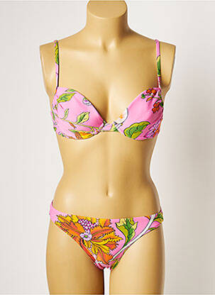 Maillot de bain 2 pièces stretch haut soutien-gorge moulé rose MANUEL CANOVAS femme