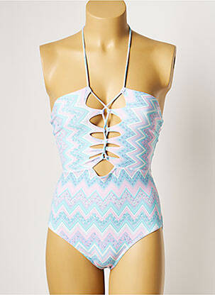 Maillot de bain 1 pièce stretch bleu MANUEL CANOVAS femme