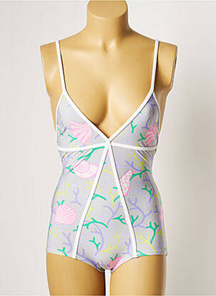 Maillot de bain 1 pièce imprimé fantaisie gris MANUEL CANOVAS femme