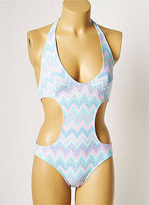 Maillot de bain 1 pièce stretch bleu MANUEL CANOVAS femme
