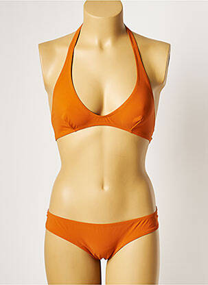 Maillot de bain 1 pièce bretelles élastiquées marron KRISTINA TI femme