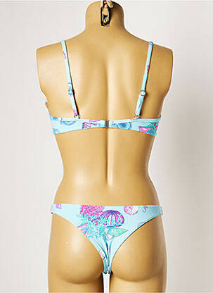 Maillot de bain 2 pièces stretch haut soutien-gorge moulé bleu MANUEL CANOVAS femme
