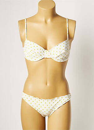Maillot de bain 2 pièces fermeture clip beige KRISTINA TI femme