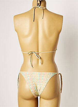Maillot de bain 2 pièces fermeture liens à nouer haut triangles beige KRISTINA TI femme