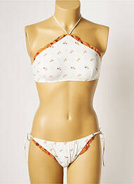 Maillot de bain 2 pièces fermeture clip blanc KRISTINA TI femme