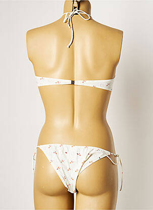Maillot de bain 2 pièces fermeture clip blanc KRISTINA TI femme