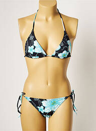 Maillot de bain 2 pièces stretch haut triangles noir MANUEL CANOVAS femme