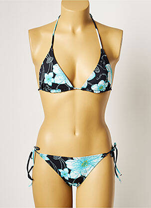 Maillot de bain 2 pièces stretch haut triangles noir MANUEL CANOVAS femme
