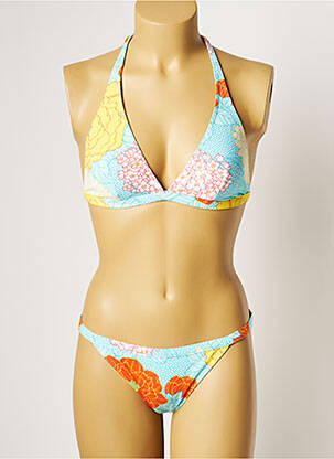 Maillot de bain 2 pièces stretch haut triangles bleu MANUEL CANOVAS femme