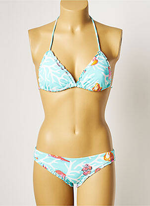 Maillot de bain 2 pièces stretch haut triangles bleu MANUEL CANOVAS femme