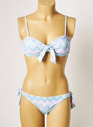 Maillot de bain 2 pièces stretch bleu MANUEL CANOVAS femme