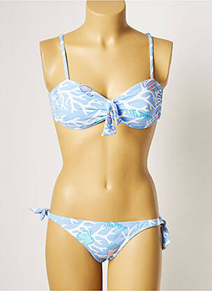 Maillot de bain 2 pièces stretch bleu MANUEL CANOVAS femme