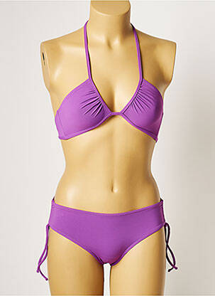 Maillot de bain 2 pièces stretch haut triangles violet MANUEL CANOVAS femme